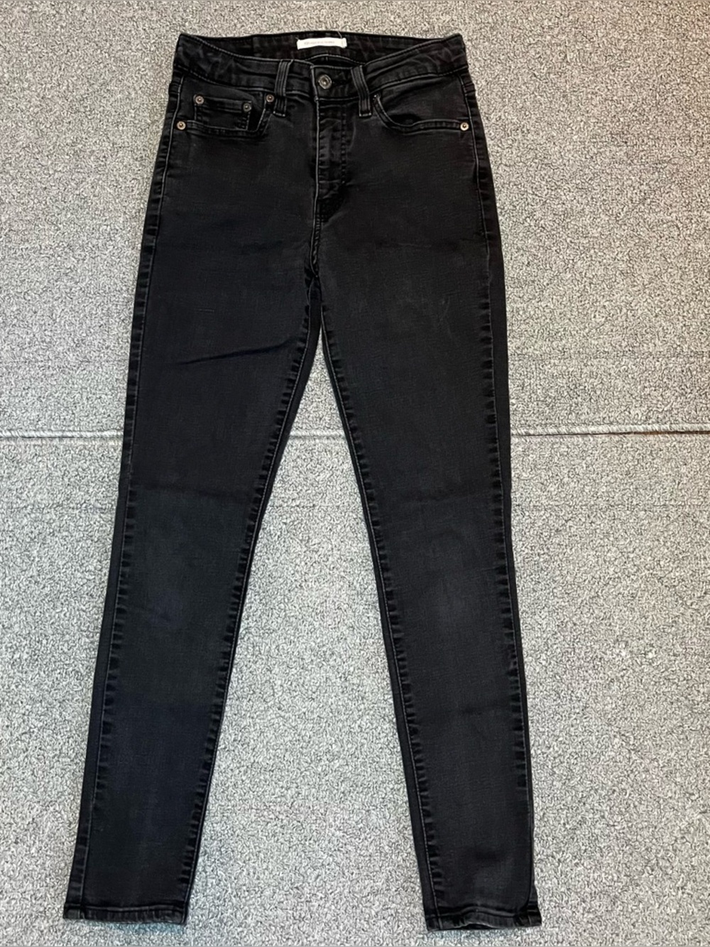 Levi's 721 High Rise Skinny Jeans Women's Size 28 Black Ankle Dark Wash